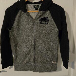 Roots Zip Up-Black and Grey Size LARGE kids